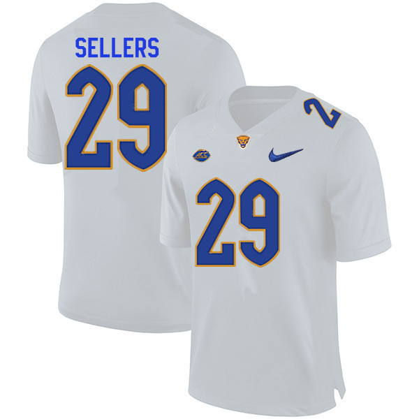 Men #29 Hunter Sellers Pitt Panthers College Football Jerseys Sale-White